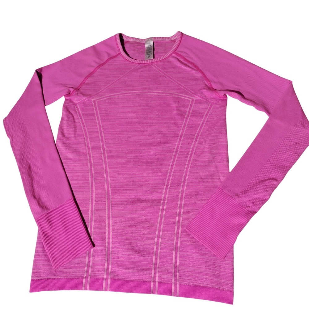 Ivivva by Lululemon Girls Pink Long Sleeve Top Thumbholes Size 12